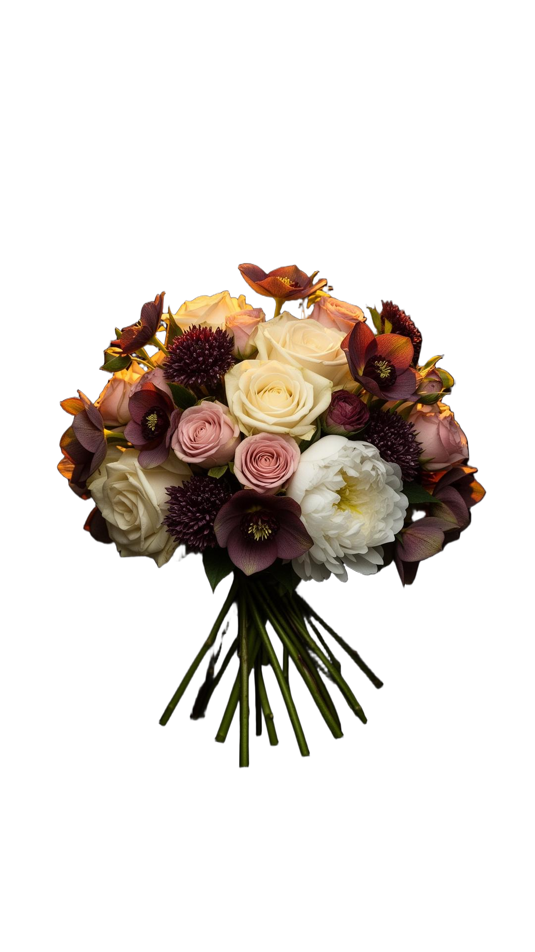 Seed Florals signature amber and ivory bouquet